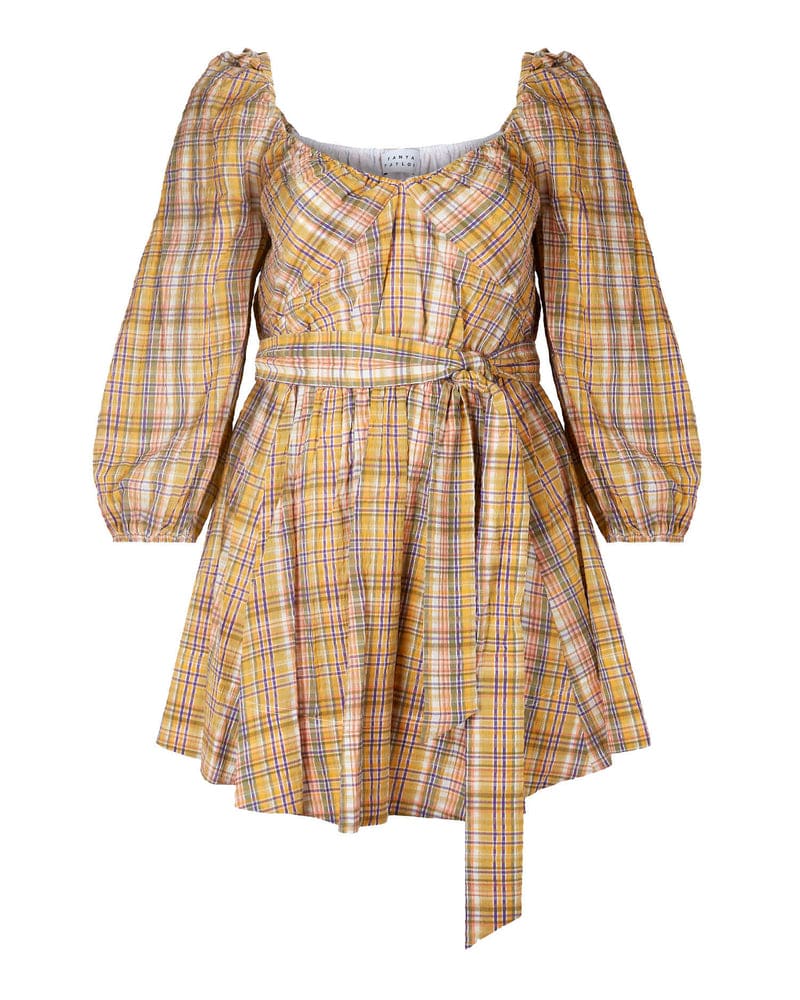 Front of a size 14 Xena Dress in Brown by Tanya Taylor. | dia_product_style_image_id:228943